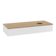 V&B Waschtischunterschrank mit Frontstruktur, mit Beleuchtung Antao 120x19x50cm, HL, WBP hon. Oa, g wh. Lac