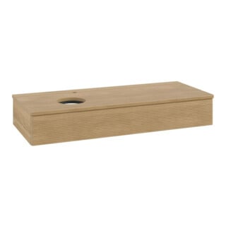V&B Waschtischunterschrank mit Frontstruktur, mit Beleuchtung Antao 120x19x50cm, HL, WBP hon. Oa, hon. Oa