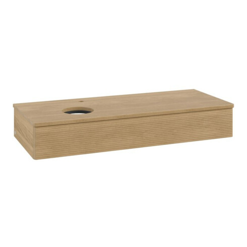 V&B Waschtischunterschrank mit Frontstruktur, mit Beleuchtung Antao 120x19x50cm, HL, WBP hon. Oa, hon. Oa