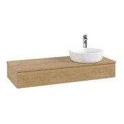 V&B Waschtischunterschrank mit Frontstruktur, mit Beleuchtung Antao 120x19x50cm, HL, WBP hon. Oa, hon. Oa