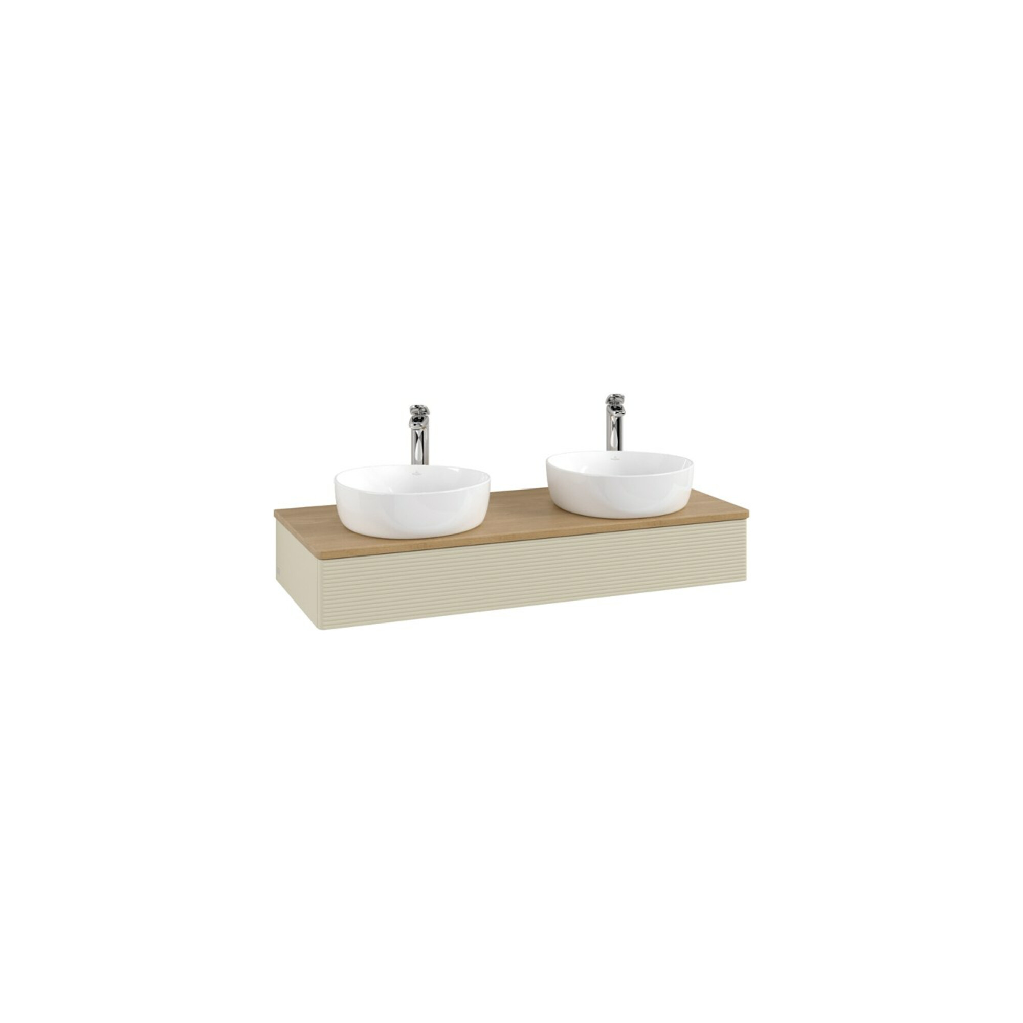 V&B Waschtischunterschrank mit Frontstruktur, mit Beleuchtung Antao 120x19x50cm, HL, WBP hon. Oa, si G m Lac ; Villeroy & Boch
