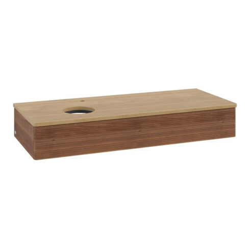 V&B Waschtischunterschrank mit Frontstruktur, mit Beleuchtung Antao 120x19x50cm, HL, WBP hon. Oa, w. wal