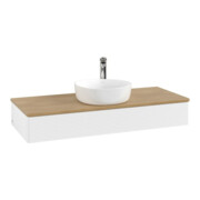 V&B Waschtischunterschrank mit Frontstruktur, mit Beleuchtung Antao 120x19x50cm, HL, WBP hon. Oa, wh. m Lac