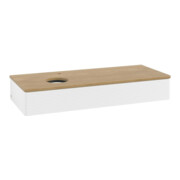 V&B Waschtischunterschrank mit Frontstruktur, mit Beleuchtung Antao 120x19x50cm, HL, WBP hon. Oa, wh. m Lac
