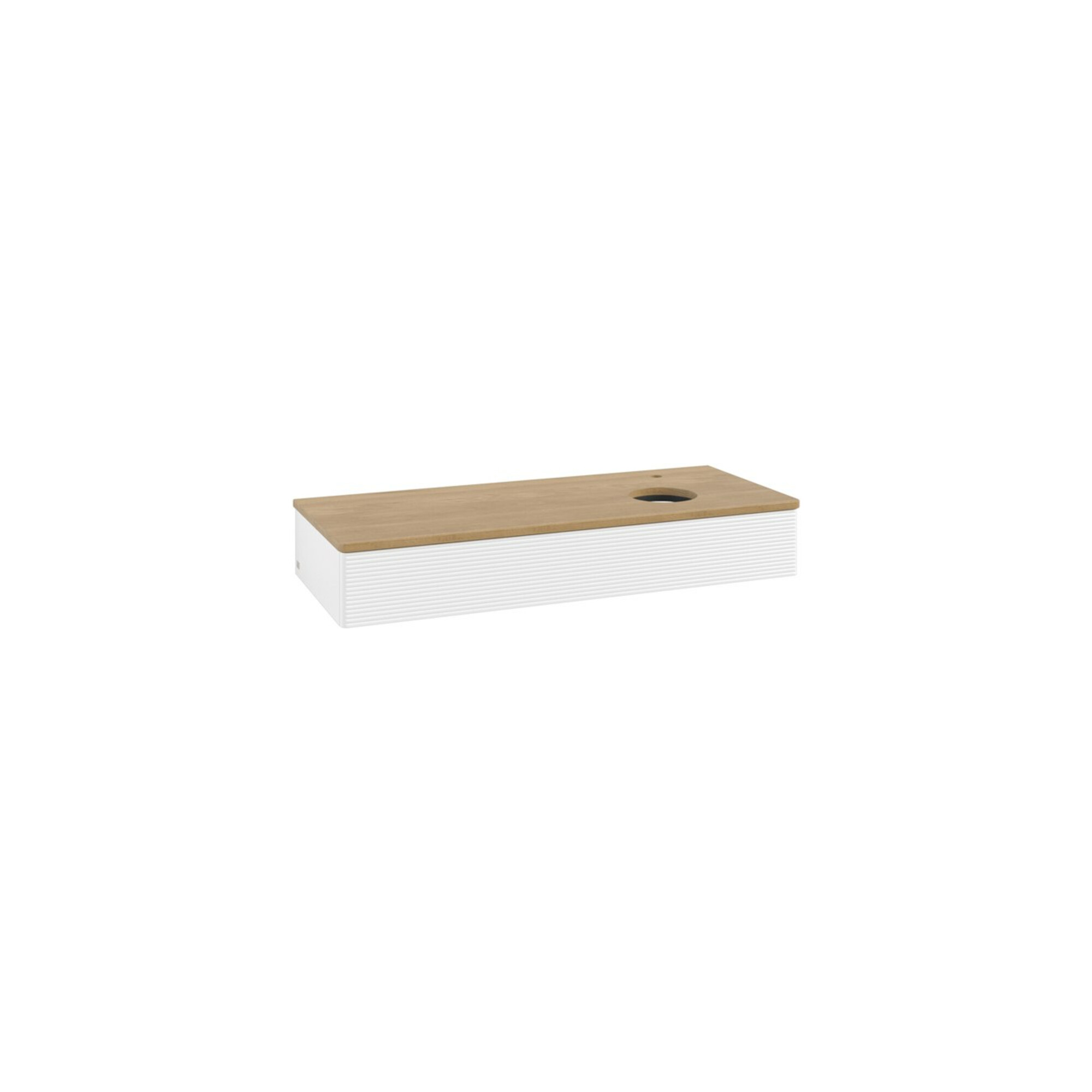 V&B Waschtischunterschrank mit Frontstruktur, mit Beleuchtung Antao 120x19x50cm, HL, WBP hon. Oa, wh. m Lac ; Villeroy & Boch