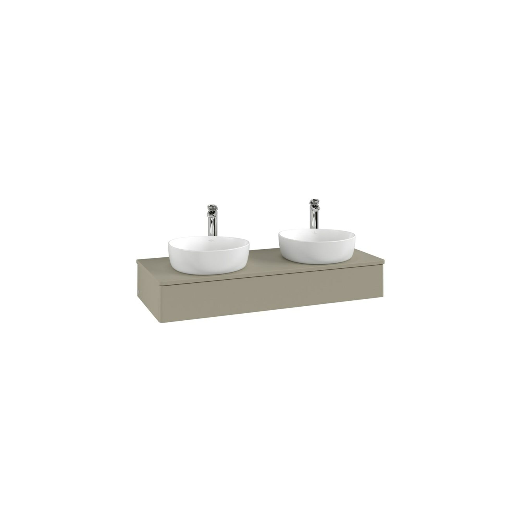 V&B Waschtischunterschrank mit Frontstruktur, mit Beleuchtung Antao 120x19x50cm, HL, WBP Lac, glo wh. Lac ; Villeroy & Boch