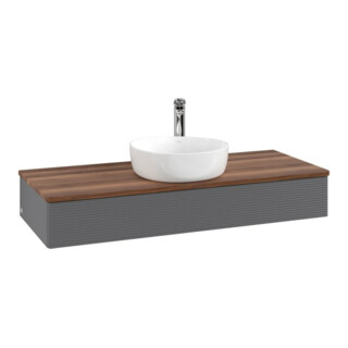 V&B Waschtischunterschrank mit Frontstruktur, mit Beleuchtung Antao 120x19x50cm, HL, WBP w wa, A m Lac