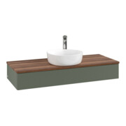 V&B Waschtischunterschrank mit Frontstruktur, mit Beleuchtung Antao 120x19x50cm, HL, WBP w wa, le gre. m Lac