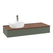 V&B Waschtischunterschrank mit Frontstruktur, mit Beleuchtung Antao 120x19x50cm, HL, WBP w wa, le gre. m Lac