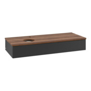 V&B Waschtischunterschrank mit Frontstruktur, mit Beleuchtung Antao 120x19x50cm, HL, WBP w. wal, bla m Lac-3