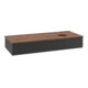 V&B Waschtischunterschrank mit Frontstruktur, mit Beleuchtung Antao 120x19x50cm, HL, WBP w. wal, bla m Lac-1