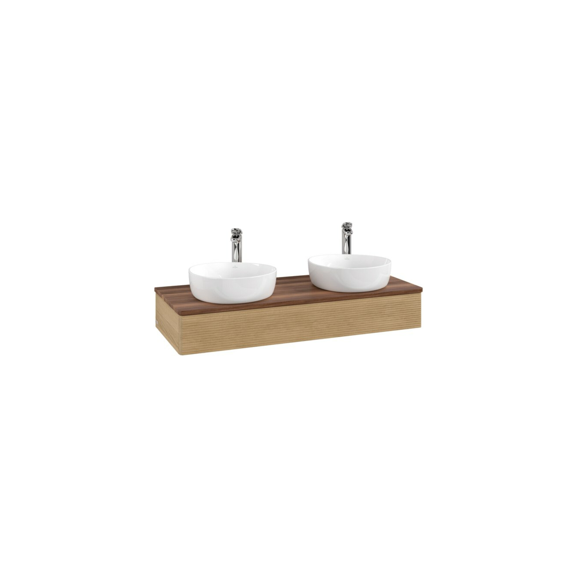 V&B Waschtischunterschrank mit Frontstruktur, mit Beleuchtung Antao 120x19x50cm, HL, WBP w. wal, hon. Oa ; Villeroy & Boch