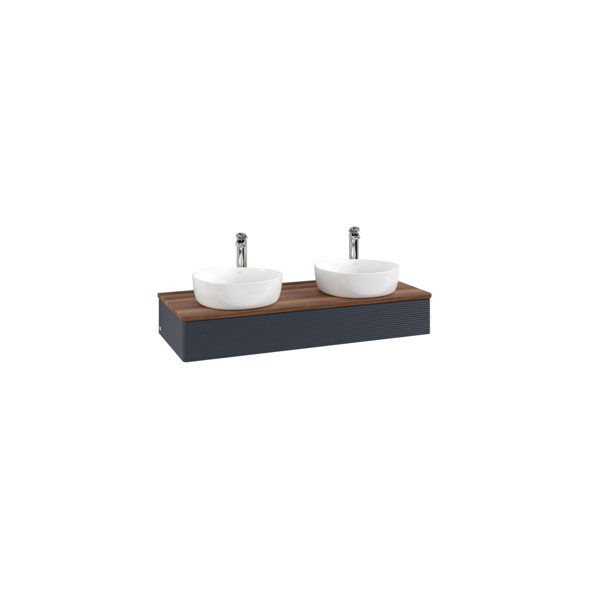 V&B Waschtischunterschrank mit Frontstruktur, mit Beleuchtung Antao 120x19x50cm, HL, WBP w wal, md bl. m Lac ; Villeroy & Boch