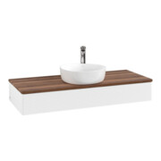 V&B Waschtischunterschrank mit Frontstruktur, mit Beleuchtung Antao 120x19x50cm, HL, WBP w. wal, wh. m Lac