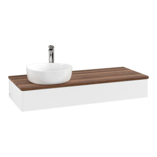 V&B Waschtischunterschrank mit Frontstruktur, mit Beleuchtung Antao 120x19x50cm, HL, WBP w. wal, wh. m Lac