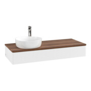 V&B Waschtischunterschrank mit Frontstruktur, mit Beleuchtung Antao 120x19x50cm, HL, WBP w. wal, wh. m Lac