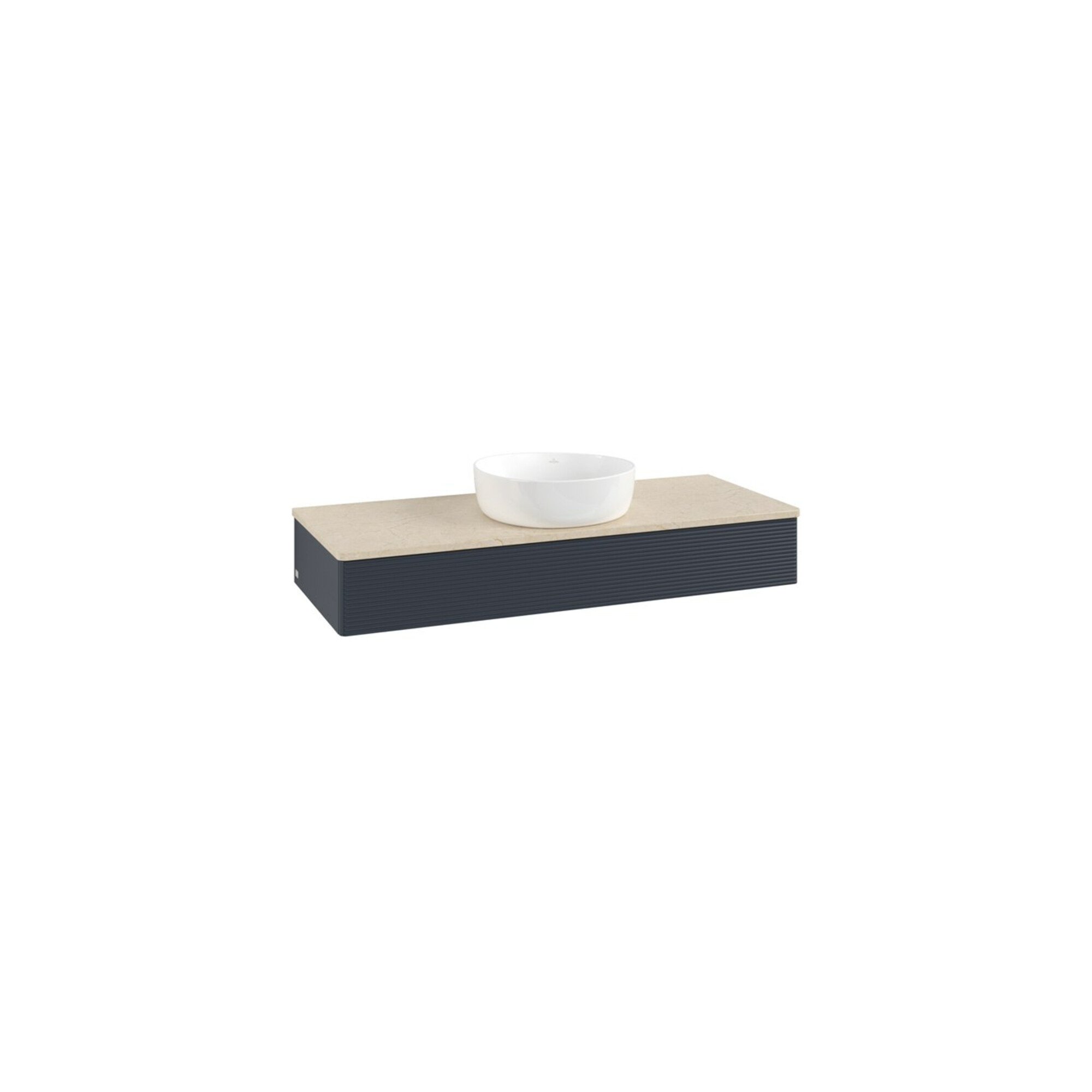V&B Waschtischunterschrank mit Frontstruktur, mit Beleuchtung Antao 120x19x50cm, WBP botti., md bl. m Lac ; Villeroy & Boch