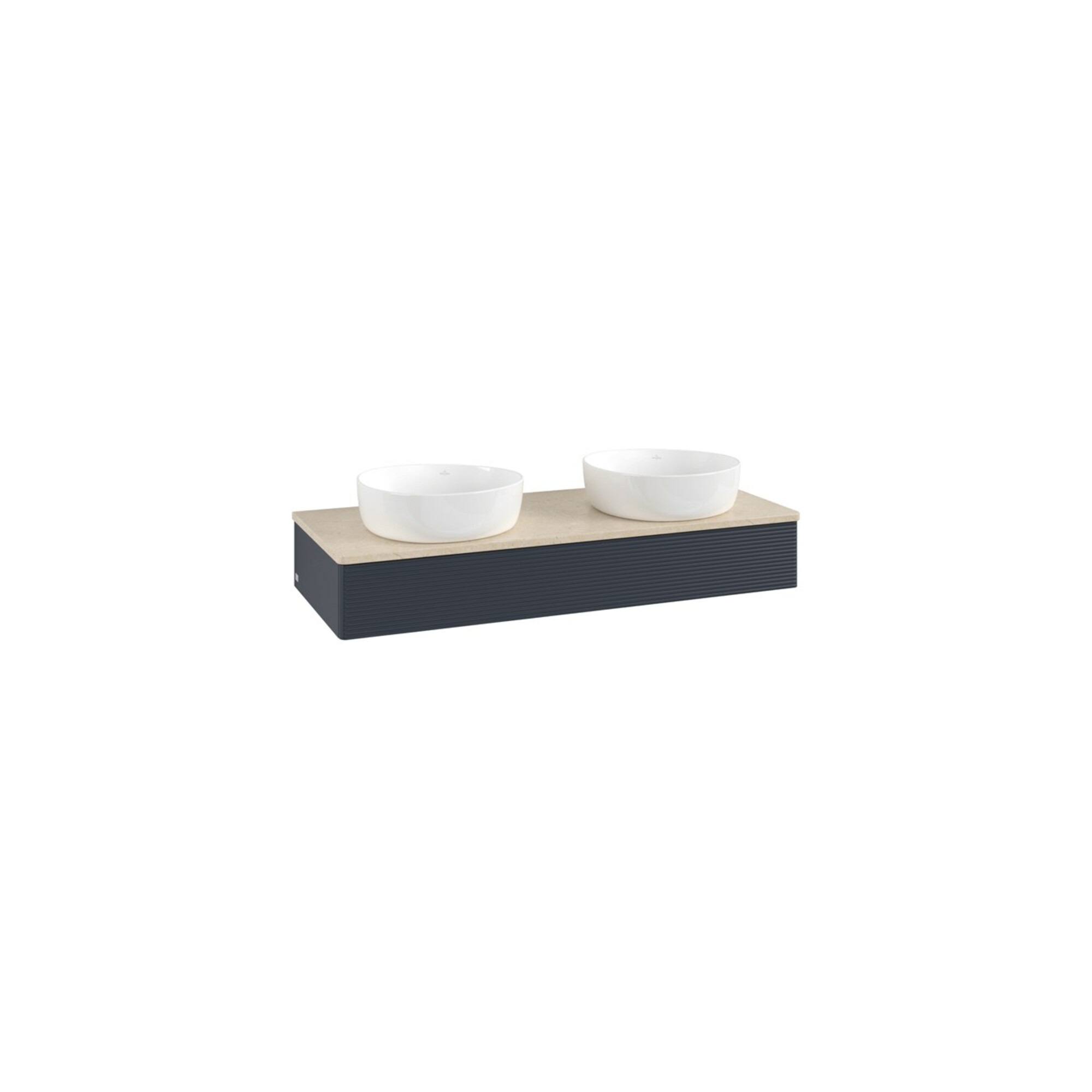 V&B Waschtischunterschrank mit Frontstruktur, mit Beleuchtung Antao 120x19x50cm, WBP botti., md bl. m Lac ; Villeroy & Boch