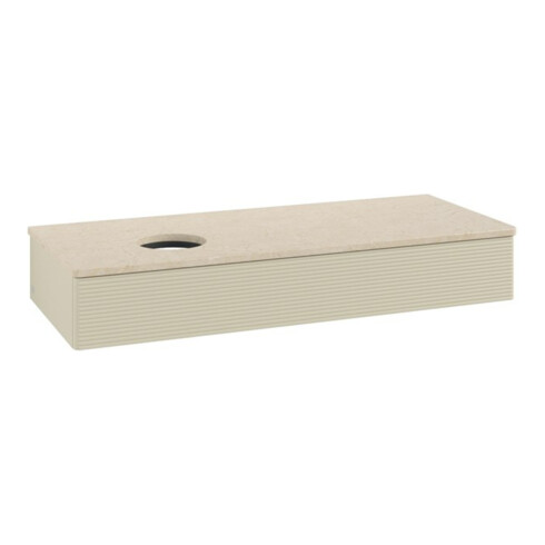 V&B Waschtischunterschrank mit Frontstruktur, mit Beleuchtung Antao 120x19x50cm, WBP botti., si Gr m Lac