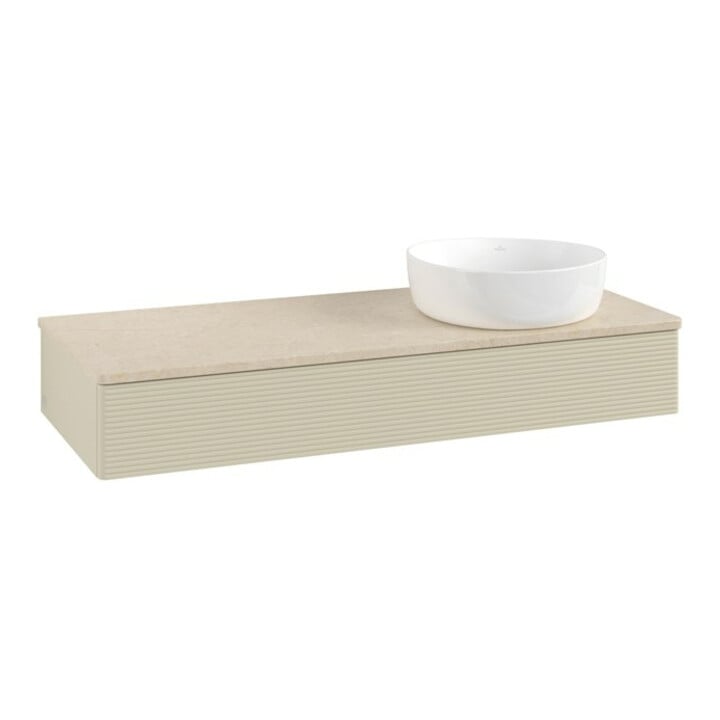 V&B Waschtischunterschrank mit Frontstruktur, mit Beleuchtung Antao 120x19x50cm, WBP botti., si Gr m Lac