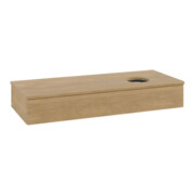V&B Waschtischunterschrank mit Frontstruktur, mit Beleuchtung Antao 120x19x50cm, WBP-farbe hon. Oa, hon. oak