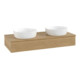 V&B Waschtischunterschrank mit Frontstruktur, mit Beleuchtung Antao 120x19x50cm, WBP-farbe hon. Oa, hon. oak-1