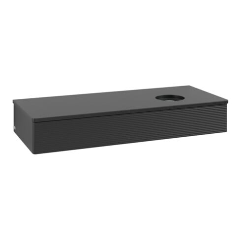 V&B Waschtischunterschrank mit Frontstruktur, mit Beleuchtung Antao 120x19x50cm, WBP-farbe Lac, bla m Lac