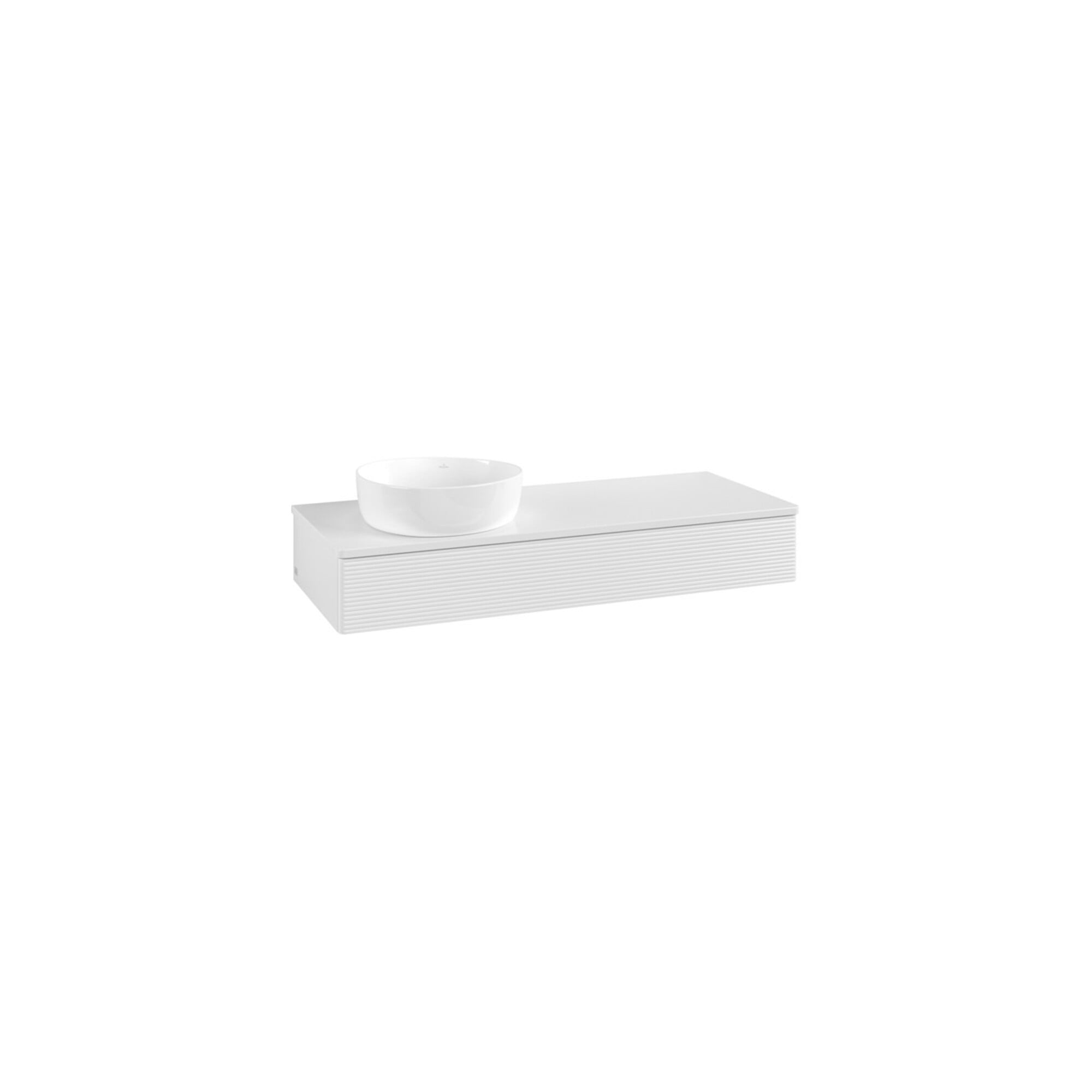 V&B Waschtischunterschrank mit Frontstruktur, mit Beleuchtung Antao 120x19x50cm, WBP-farbe Lac, glo wh. Lac ; Villeroy & Boch