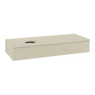 V&B Waschtischunterschrank mit Frontstruktur, mit Beleuchtung Antao 120x19x50cm, WBP-farbe Lac, si Gr m Lac