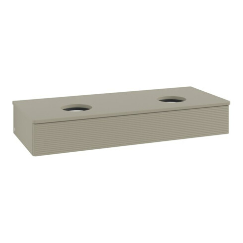 V&B Waschtischunterschrank mit Frontstruktur, mit Beleuchtung Antao 120x19x50cm, WBP-farbe Lac, st. Gr m Lac