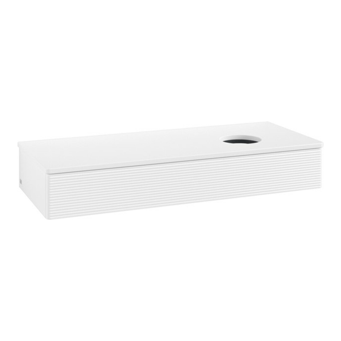 V&B Waschtischunterschrank mit Frontstruktur, mit Beleuchtung Antao 120x19x50cm, WBP-farbe Lac, wh. m Lac