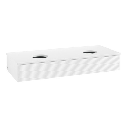 V&B Waschtischunterschrank mit Frontstruktur, mit Beleuchtung Antao 120x19x50cm, WBP-farbe Lac, wh. m Lac