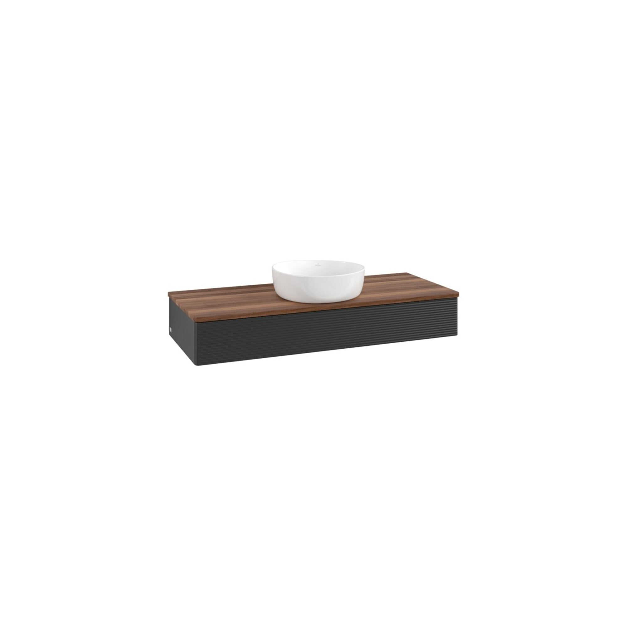 V&B Waschtischunterschrank mit Frontstruktur, mit Beleuchtung Antao 120x19x50cm, WBP-farbe w. wal, bla m Lac ; Villeroy & Boch