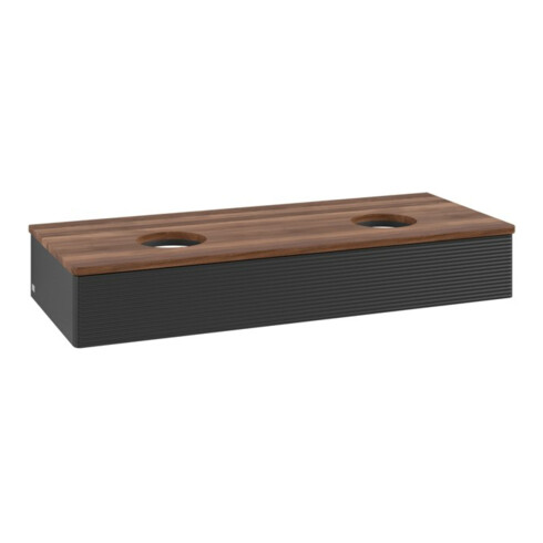 V&B Waschtischunterschrank mit Frontstruktur, mit Beleuchtung Antao 120x19x50cm, WBP-farbe w. wal, bla m Lac