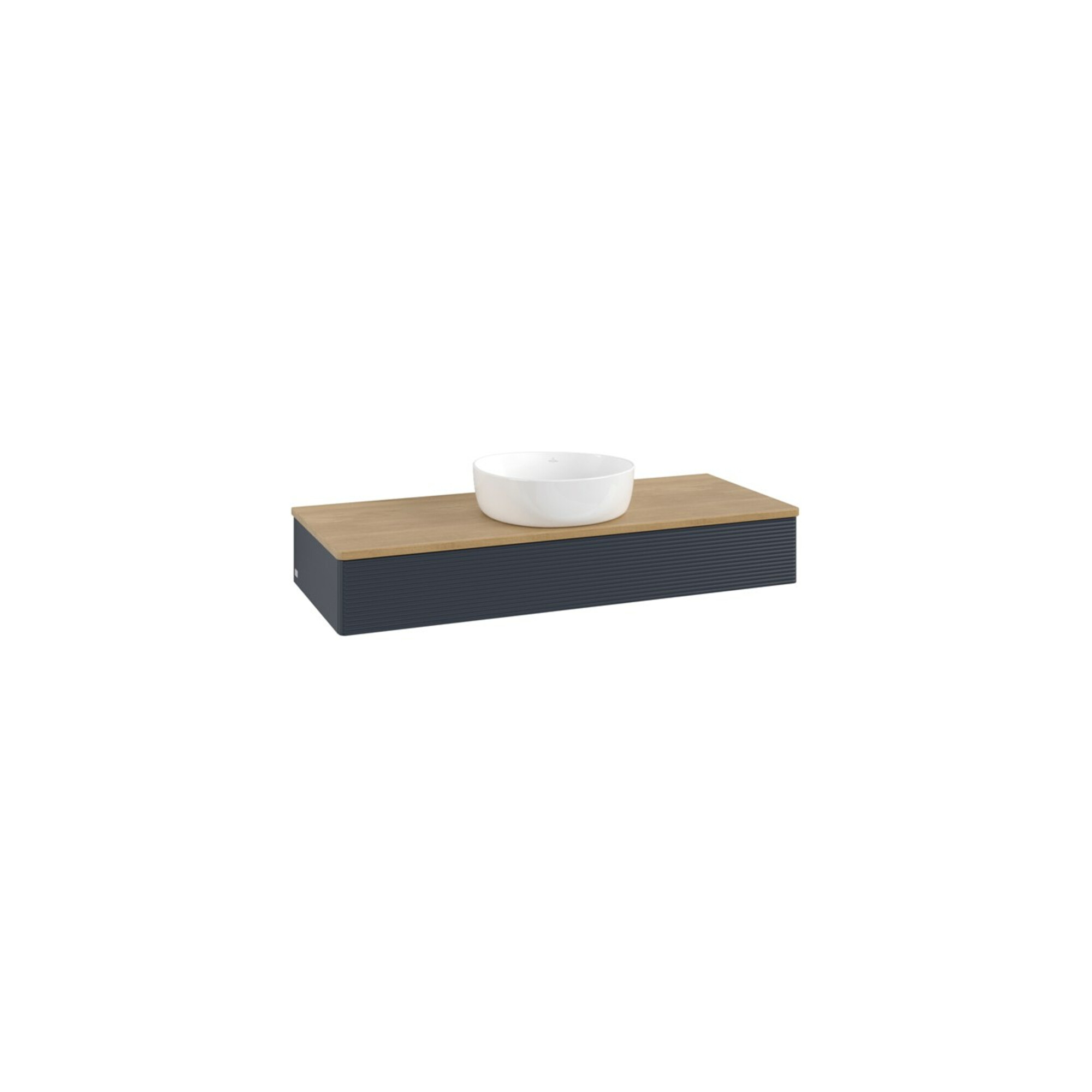 V&B Waschtischunterschrank mit Frontstruktur, mit Beleuchtung Antao 120x19x50cm, WBP hon. Oa, md bl. m Lac ; Villeroy & Boch