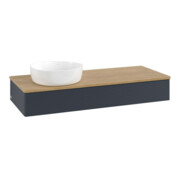 V&B Waschtischunterschrank mit Frontstruktur, mit Beleuchtung Antao 120x19x50cm, WBP hon. Oa, md bl. m Lac