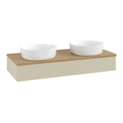 V&B Waschtischunterschrank mit Frontstruktur, mit Beleuchtung Antao 120x19x50cm, WBP hon. Oa, si Gr m Lac