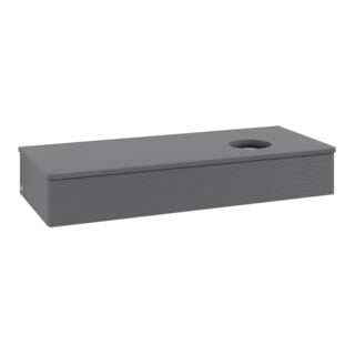 V&B Waschtischunterschrank mit Frontstruktur, mit Beleuchtung Antao 120x19x50cm, WBP Lac, Anthrac. m Lac
