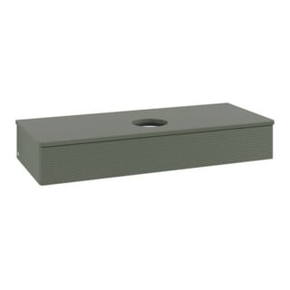V&B Waschtischunterschrank mit Frontstruktur, mit Beleuchtung Antao 120x19x50cm, WBP Lac, lea gre. m Lac