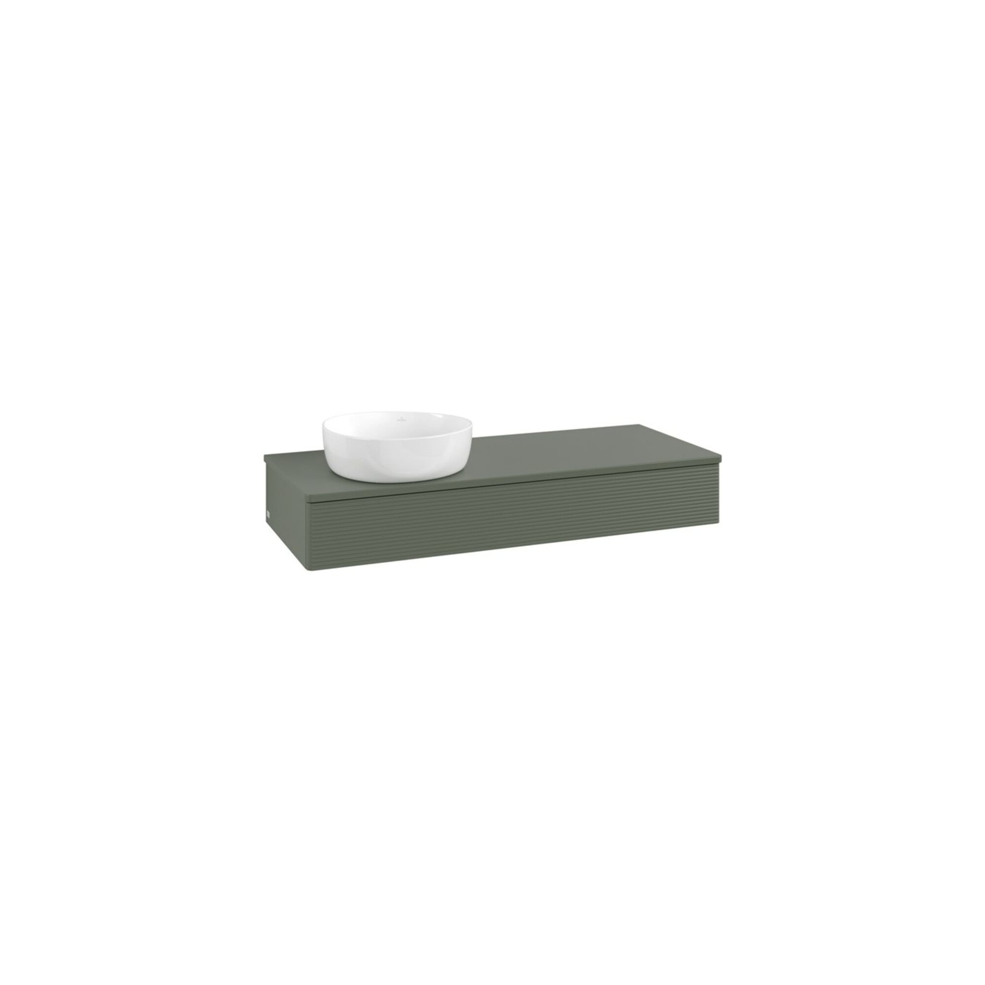 V&B Waschtischunterschrank mit Frontstruktur, mit Beleuchtung Antao 120x19x50cm, WBP Lac, lea gre. m Lac ; Villeroy & Boch