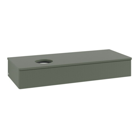 V&B Waschtischunterschrank mit Frontstruktur, mit Beleuchtung Antao 120x19x50cm, WBP Lac, lea gre. m Lac