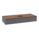 V&B Waschtischunterschrank mit Frontstruktur, mit Beleuchtung Antao 120x19x50cm, WBP w. wal, Anthrac. m Lac-4