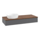 V&B Waschtischunterschrank mit Frontstruktur, mit Beleuchtung Antao 120x19x50cm, WBP w. wal, Anthrac. m Lac-3
