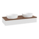 V&B Waschtischunterschrank mit Frontstruktur, mit Beleuchtung Antao 120x19x50cm, WBP w. wal, glo wh. Lac-1