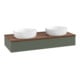 V&B Waschtischunterschrank mit Frontstruktur, mit Beleuchtung Antao 120x19x50cm, WBP w. wal, lea gre. m Lac-1
