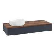 V&B Waschtischunterschrank mit Frontstruktur, mit Beleuchtung Antao 120x19x50cm, WBP w. wal, md bl. m Lac
