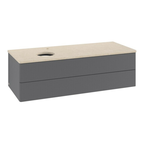 V&B Waschtischunterschrank mit Frontstruktur, mit Beleuchtung Antao 120x36x50cm, HL, WBP botti., A m Lac