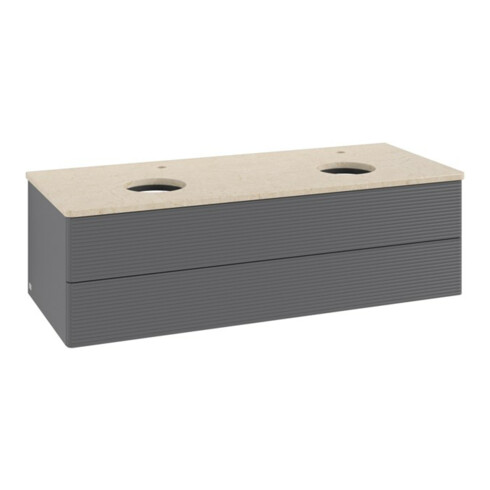 V&B Waschtischunterschrank mit Frontstruktur, mit Beleuchtung Antao 120x36x50cm, HL, WBP botti., A m Lac