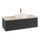 V&B Waschtischunterschrank mit Frontstruktur, mit Beleuchtung Antao 120x36x50cm, HL, WBP botti., bla m Lac-1
