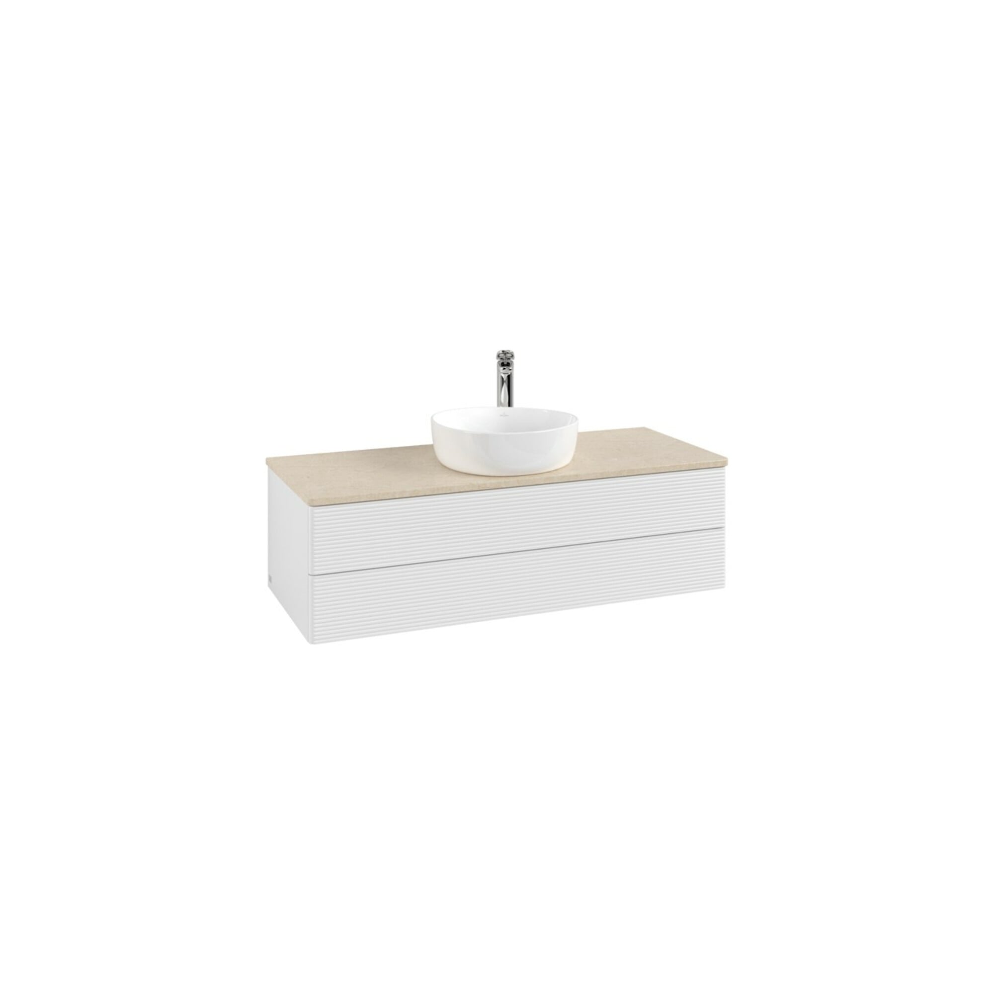 V&B Waschtischunterschrank mit Frontstruktur, mit Beleuchtung Antao 120x36x50cm, HL, WBP botti., glo wh. Lac ; Villeroy & Boch